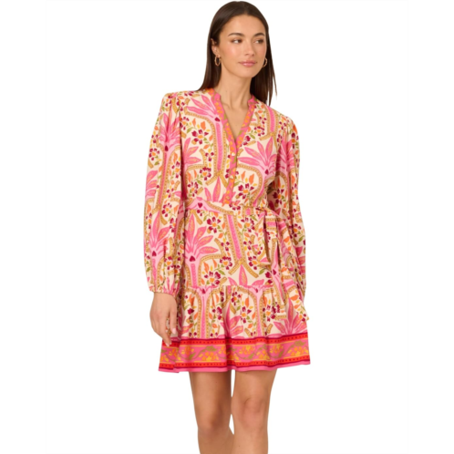 Adrianna Papell Printed Flounce Dress