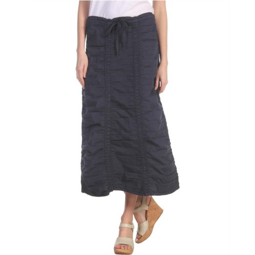 Womens XCVI Stretch Poplin Double Shirred Panel Skirt