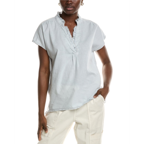 XCVI wearables idra ruffle linen-blend top