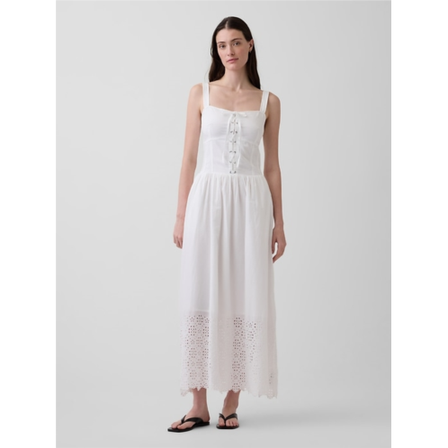Gap Lace-Up Corset Maxi Dress