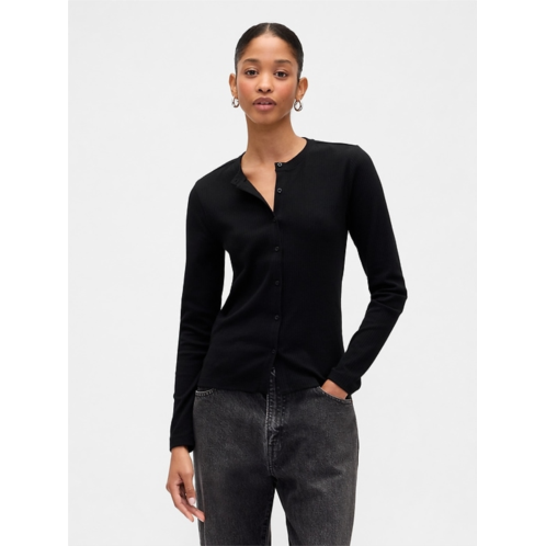 Gap Ribbed Button-Up Top
