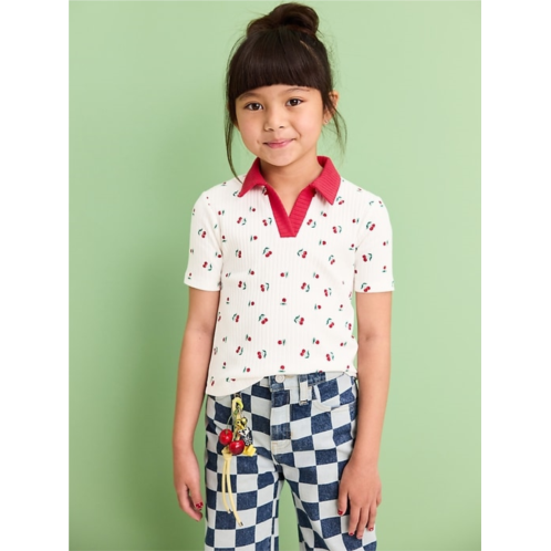 OldNavy Short-Sleeve Fitted Collared Top for Girls