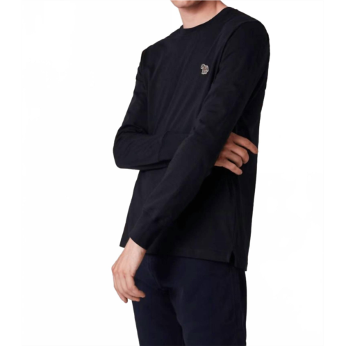 Paul Smith cotton zebra logo long-sleeve t-shirt in dark navy