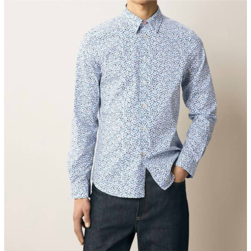 Paul Smith short sleeve tailored fit shirt in blue multicolor