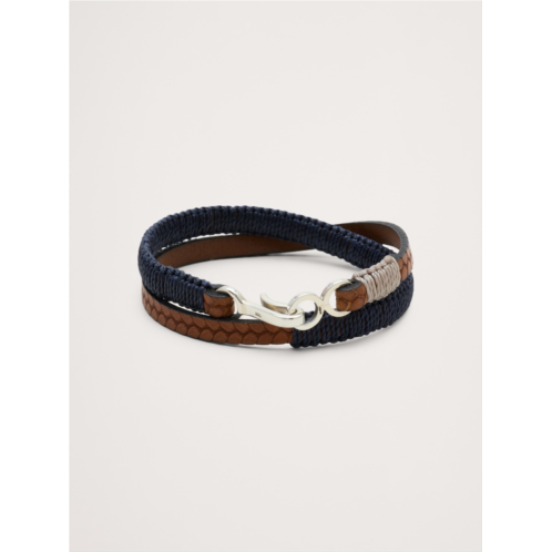 Bananarepublic Hand-Knotted Embossed Leather Bracelet By Caputo & Co