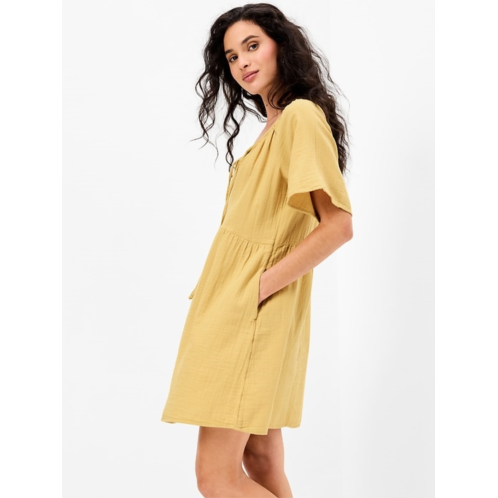 OldNavy Crinkle Gauze Flutter-Sleeve Mini Swing Dress