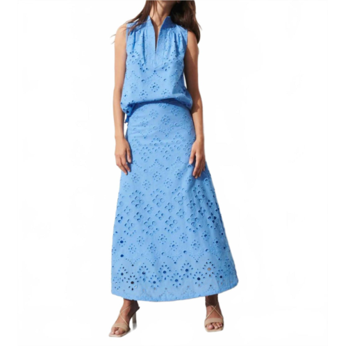 FIGUE poppy maxi skirt in surf blue