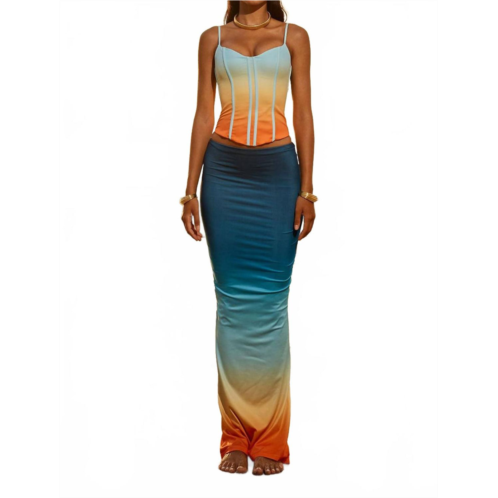 Runaway the Label aleo maxi skirt in pina colada