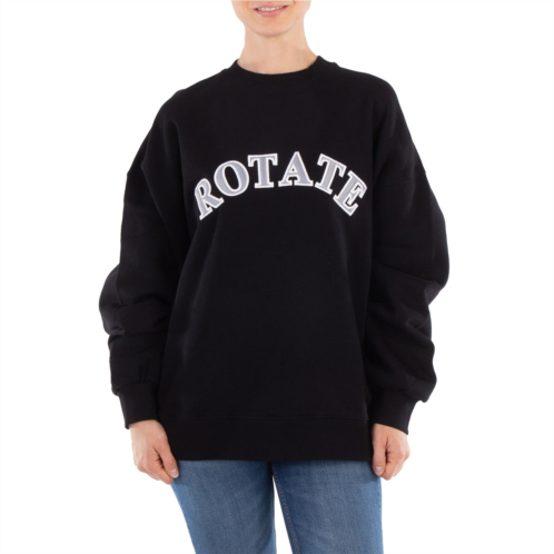 Rotate ladies black crewneck logo sweatshirt