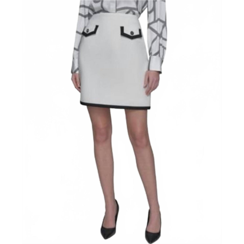 KARL LAGERFELD colorblocked mini skirt in soft white