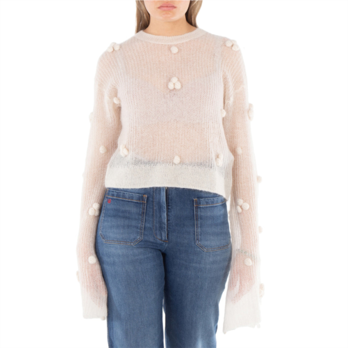 Rotate ladies egret light knit ls sweater