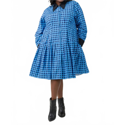 De Loreta check prep midi dress - plus in tapiz