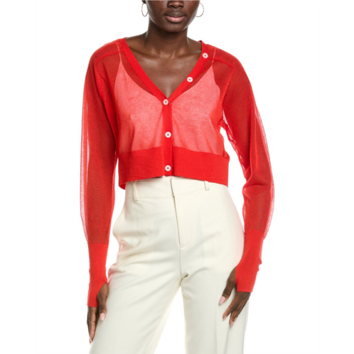 Kenneth Cole sheer saddle shoulder crop cardigan