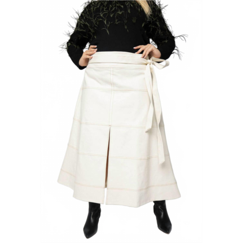 TANYA TAYLOR hudson midi skirt in chalk