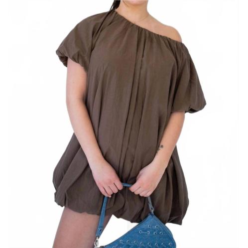 ANOTHER GIRL puffball mini dress in brown