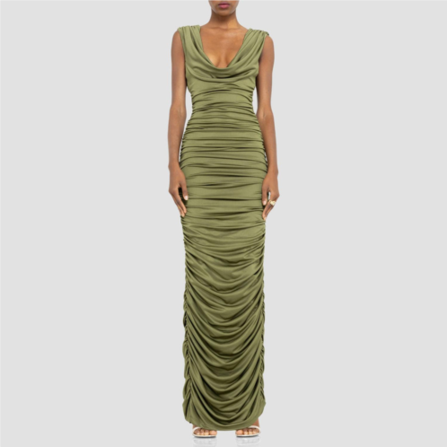Black Halo evangeline maxi gown in hunter green