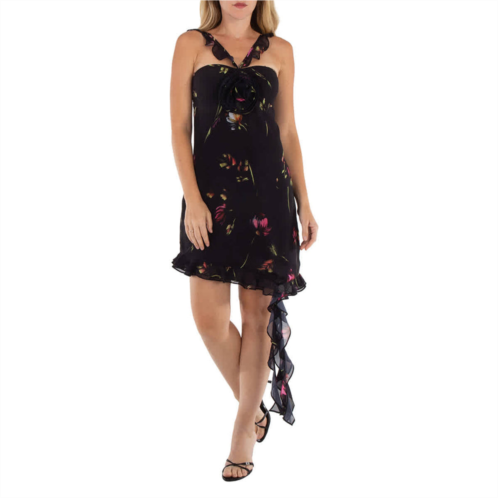 Rotate light assymetric floral print mini dress