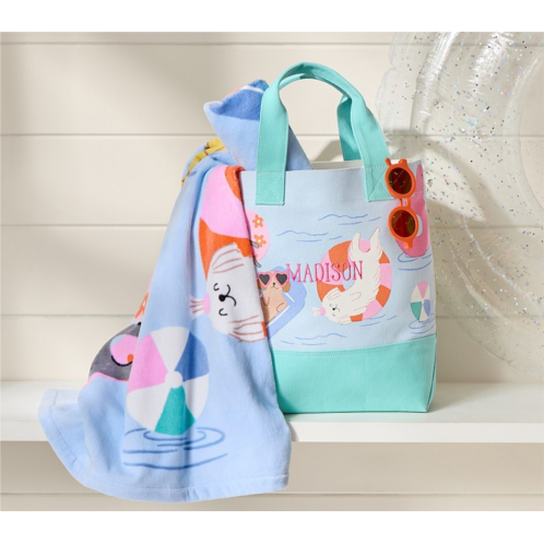 Potterybarn Pool Dogs Tote & Towel Set