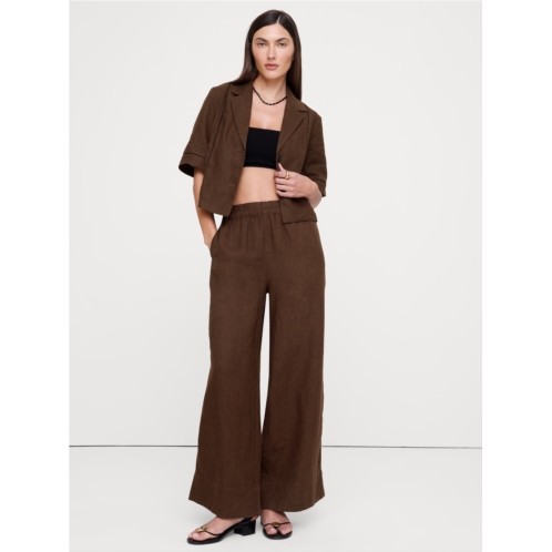 Bananarepublic Linen Short-Sleeve Blazer Top
