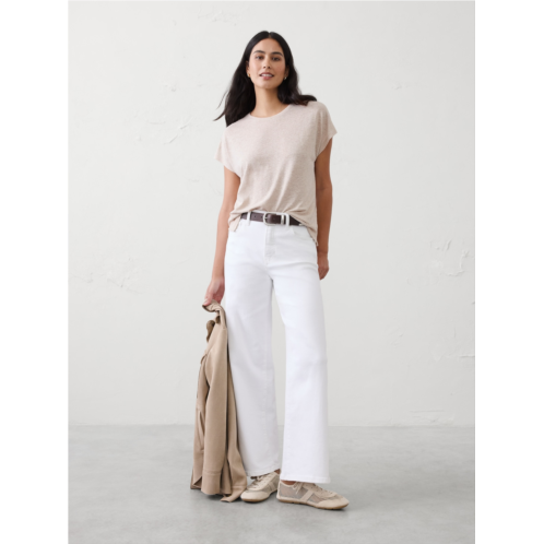 bananarepublic Linen-Blend Cap-Sleeve T-Shirt