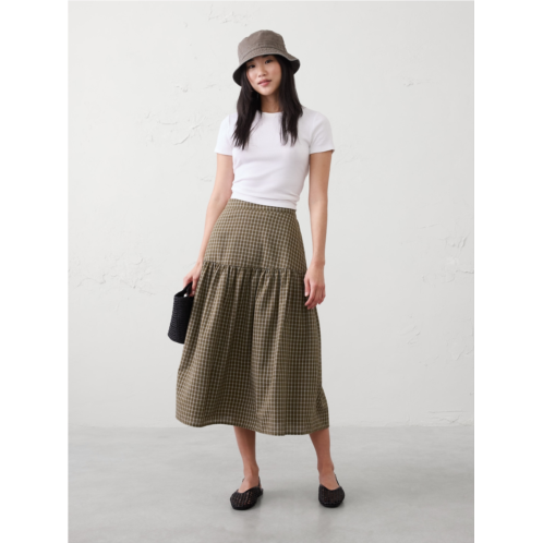 bananarepublic Seersucker Tiered Midi Skirt