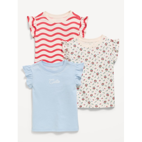OldNavy Short Ruffle-Sleeves T-Shirt 3-Pack for Toddler Girls