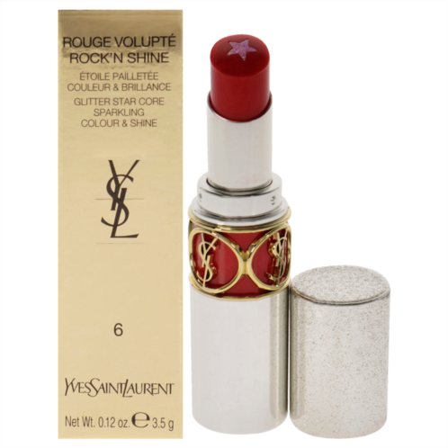 Yves Saint Laurent rouge volupte rockn shine lipstick - 06 orange speaker by for women - 0.12 oz lipstick