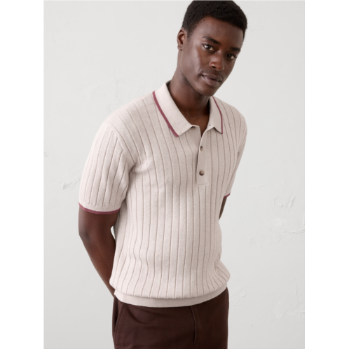 bananarepublic Wide-Ribbed Sweater Polo