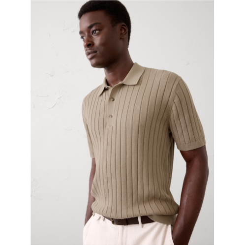 bananarepublic Wide-Ribbed Sweater Polo