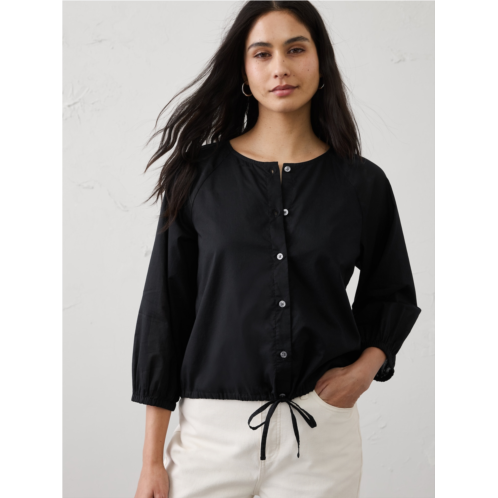 bananarepublic Voile Blouson-Sleeve Drawstring-Hem Top