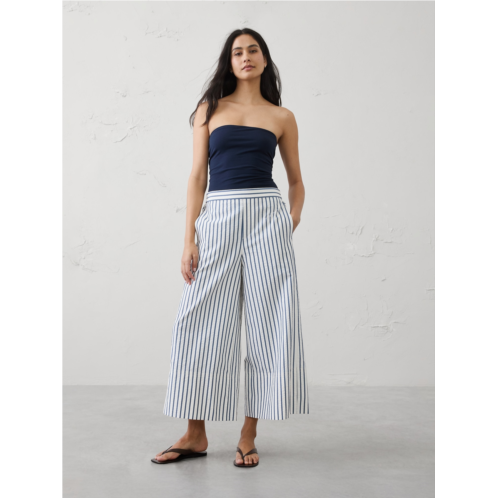 bananarepublic Anyday Wide-Leg High-Rise Seersucker Cropped Pant