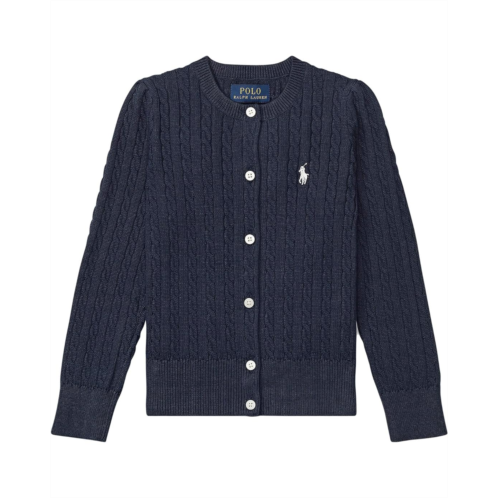 Girls Polo Ralph Lauren Kids Cable Knit Cotton Cardigan (Toddler/Little Kid)