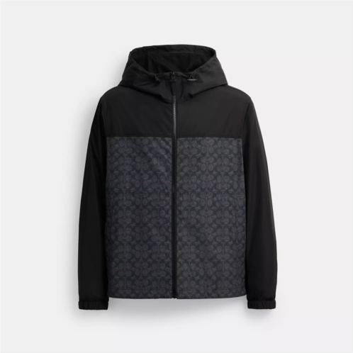 Coach Outlet signature full zip windbreaker in recycled polyester