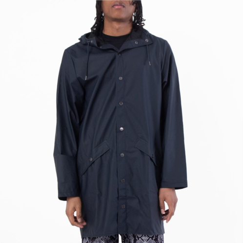 Rains navy lightweight waterproof long jacket