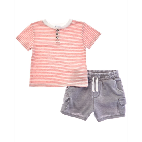 Splendid 2pc desert stripe henley & short set