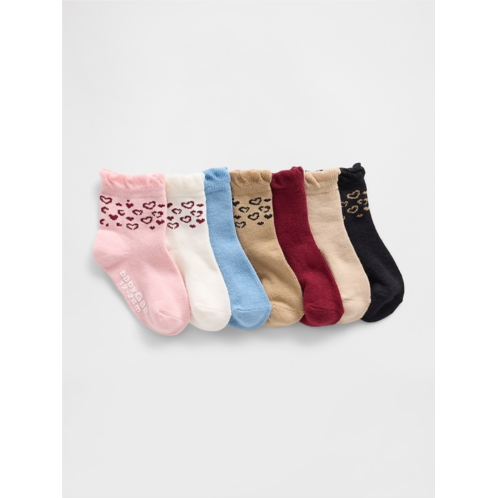 Gap Baby & Toddler Ruffle Quarter Crew Socks (7-Pack)