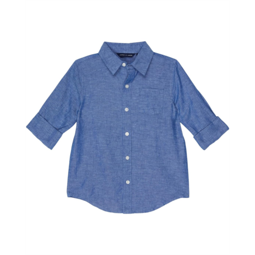 Janie and Jack Linen Roll Sleeve Button-Up Shirt (Toddler/Little Kids/Big Kids)