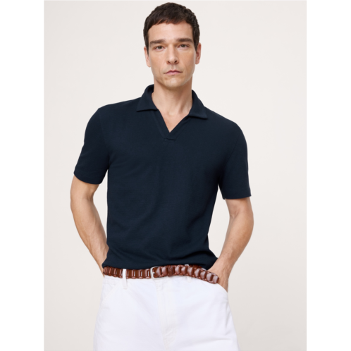 Bananarepublic Mesh Johnny-Collar Polo