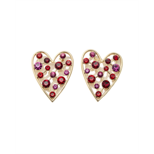 Carolina Herrera cz crystal heart stud earrings