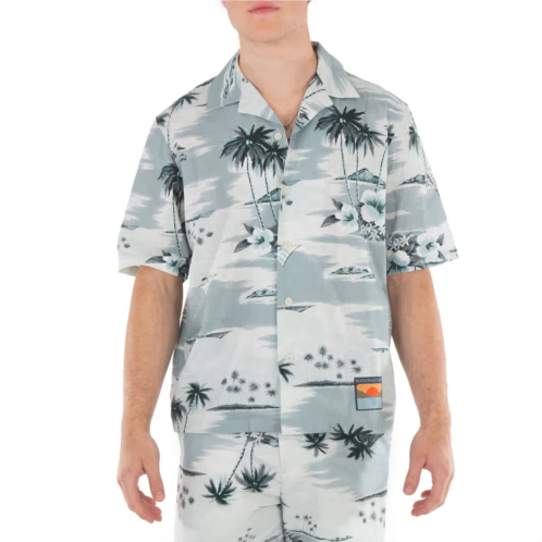 Maison Kitsune seafoam design island-print shirt