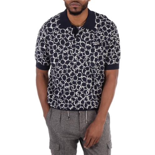 Maison Kitsune abstract daisy jacquard polo shirt