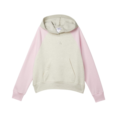 Girls adidas Kids Colorblock Fleece Hooded Pullover (Big Kid)