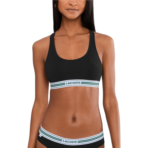 Womens Lacoste Contrast Band Stretch Cotton Bralette