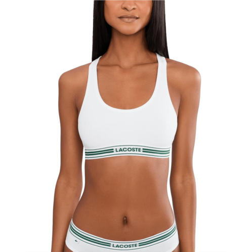 Womens Lacoste Contrast Band Stretch Cotton Bralette