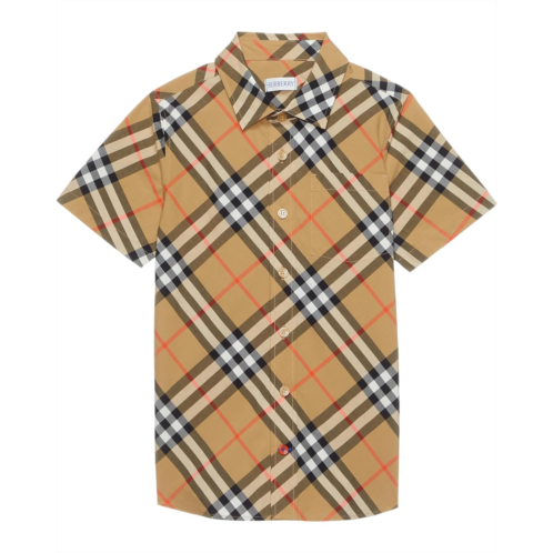 Boys Burberry Kids Owen Check Short Sleeve Button Down Shirt (Infant/Toddler)