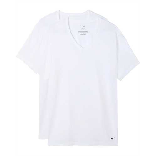 Mens Nike All Day Cotton Stretch Short Sleeve V-Neck 2-Pack