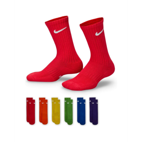 Kids Nike Kids Performance Cushioned Dri-FIT Crew Training Socks 6-Pair Pack (Little Kid/Big Kid)