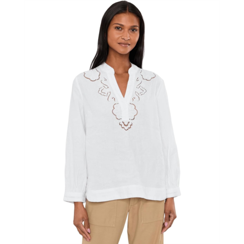 Womens Tommy Bahama Floral Eyelet Coastalina 3/4 Sleeve Top