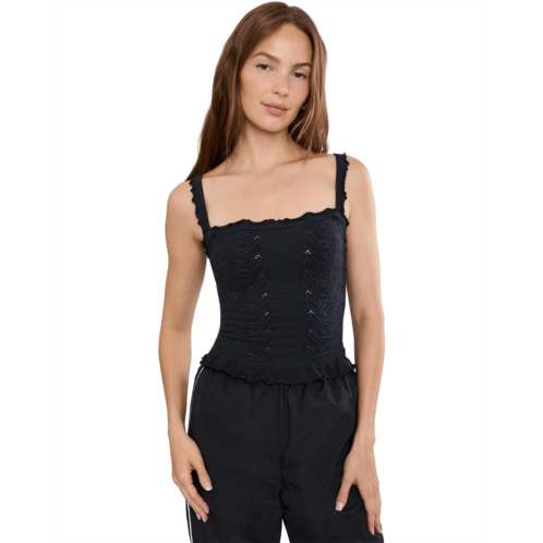 Womens Free People So Soft Frill Square Neck Tank