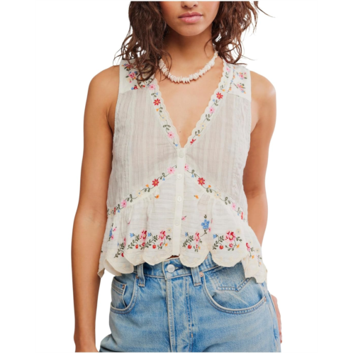 Womens Free People Ellis Embroidered Blouse